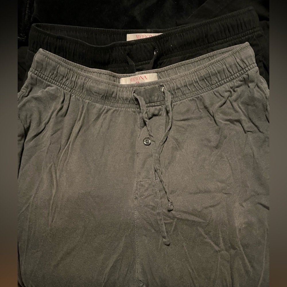 Bundle Merona Gray and Black Pajama Pants Men’s M With Drawstrings and Pockets
